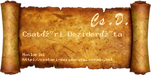 Csatári Dezideráta névjegykártya